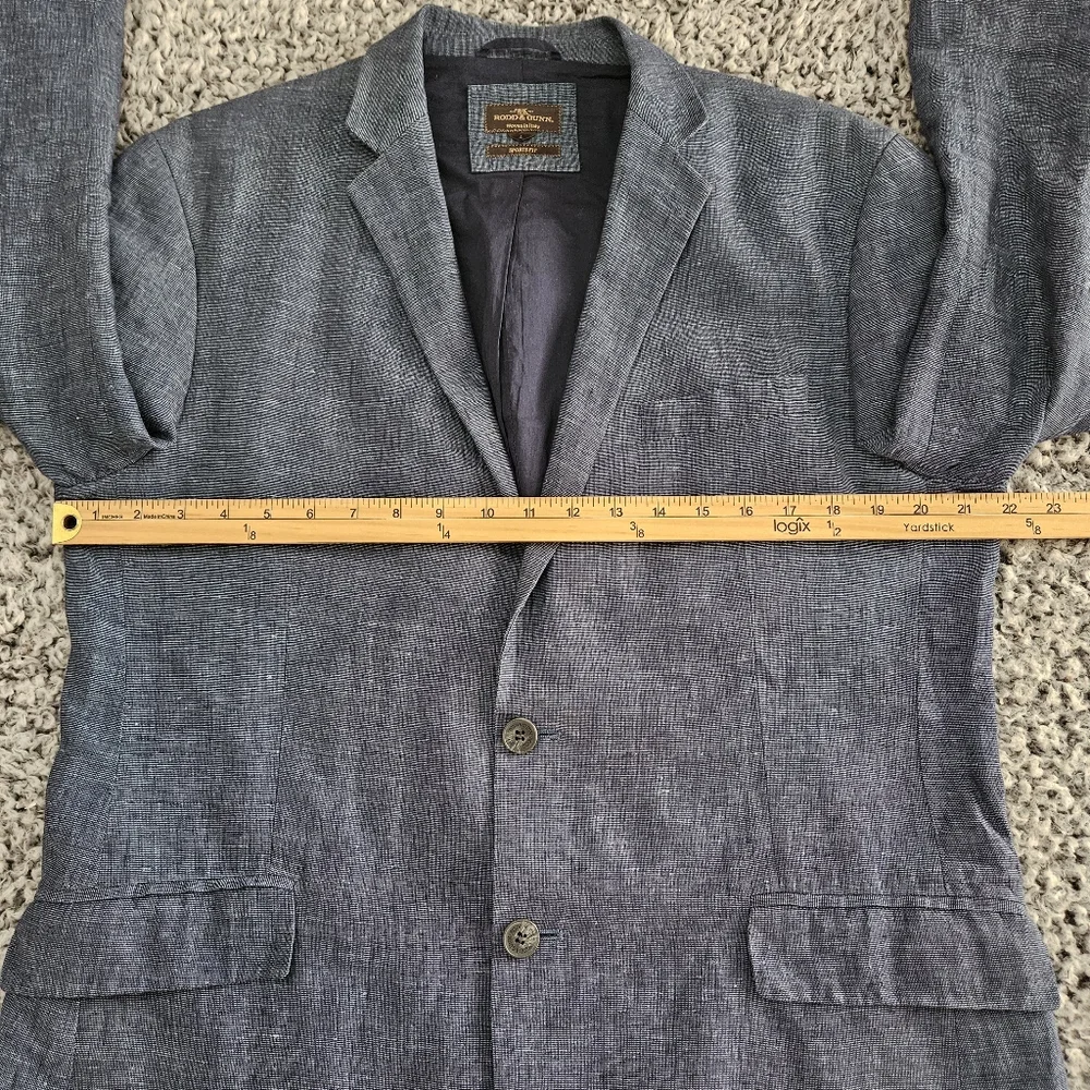 Rodd & Gunn Men's Blue Linen Blazer L Large Sport Fit 2-Button Jacket Sport Coat - Picture 9 of 15